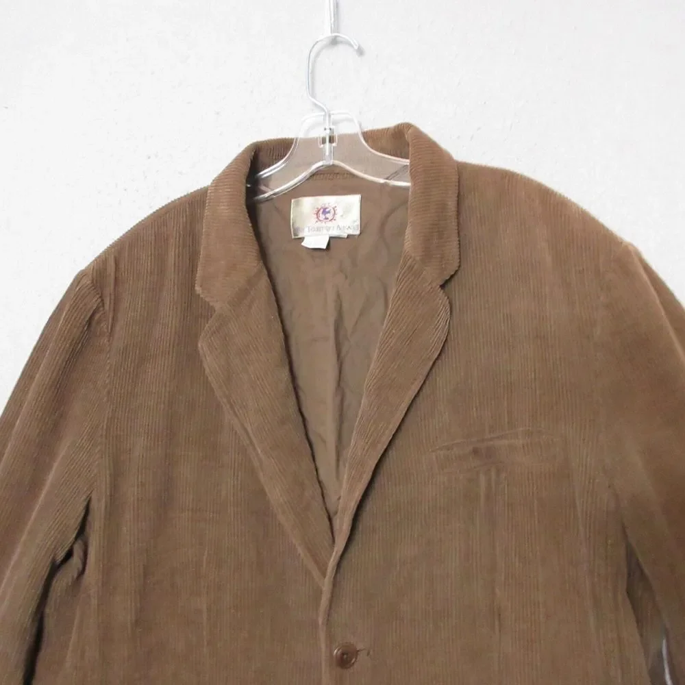 Territory Ahead‎ Corduroy Blazer Men XL Brown Silk Cotton Vintage Unstructured